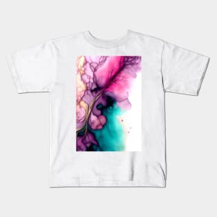 Petal Fusion - Abstract Alcohol Ink Resin Art Kids T-Shirt